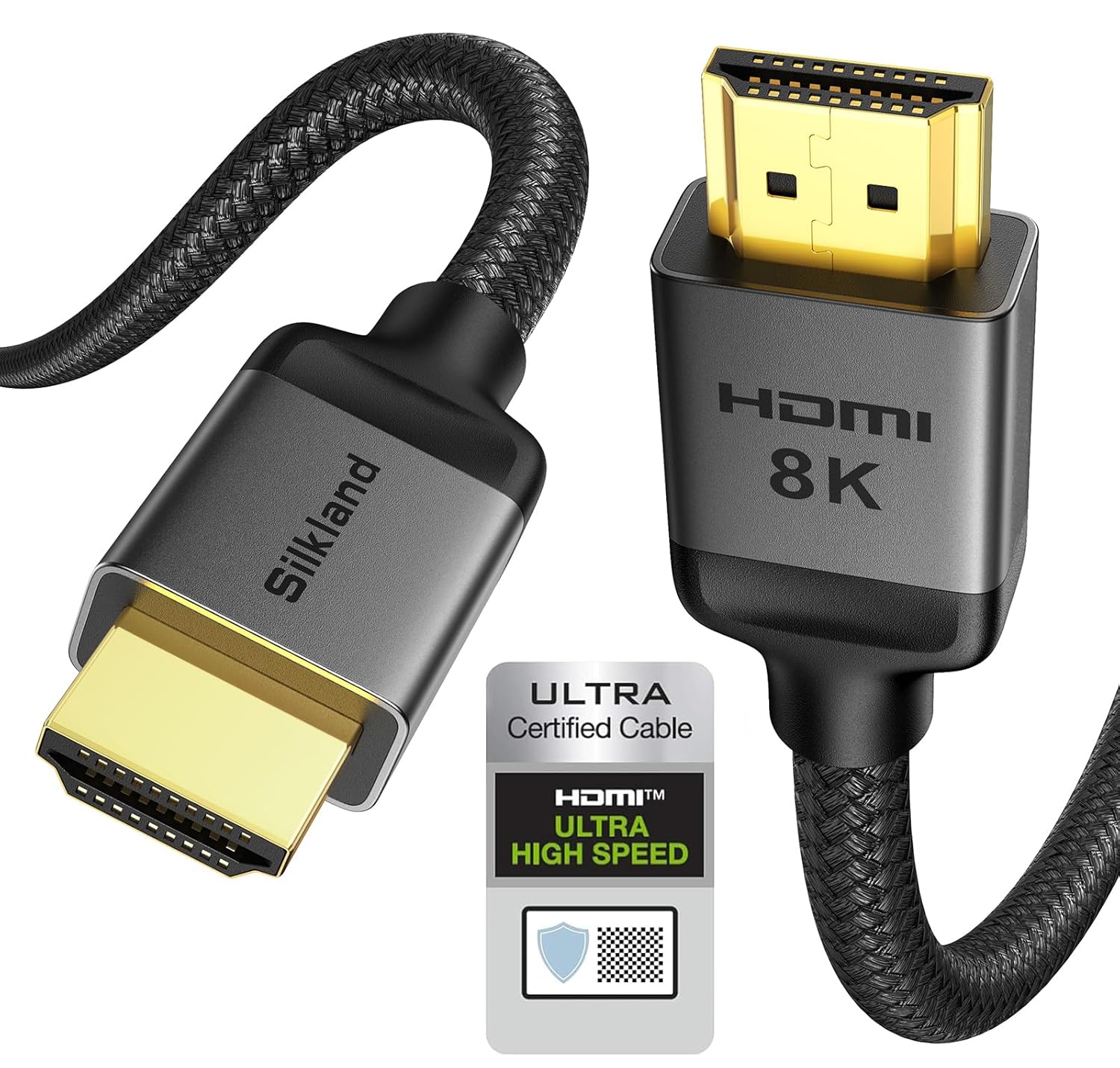 Silkland 8K HDMI® 2.1 Cable Certified,[8K@60Hz, 4K@120Hz] Ultra High Speed HDMI®...