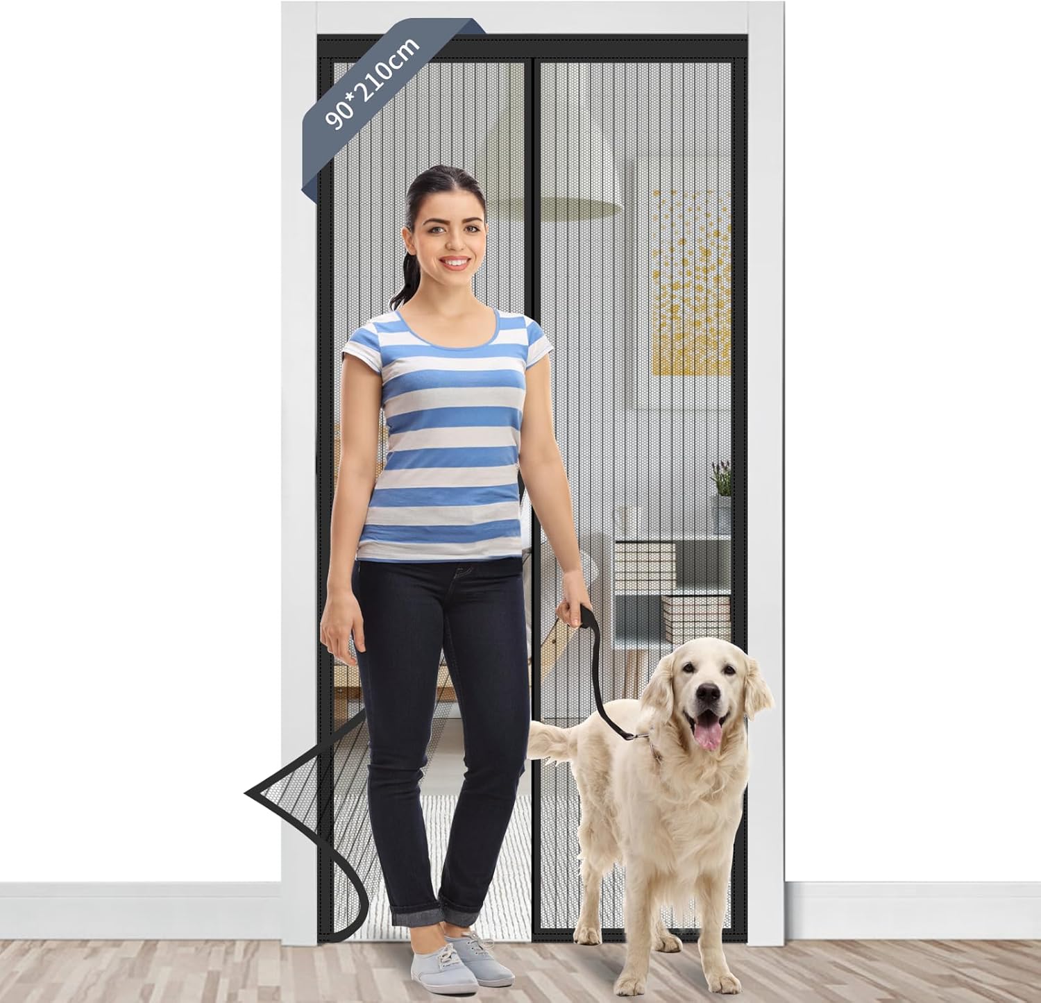 JelKen Fly Screen Door 90x210cm, Heavy Duty Magnetic Screen Curtain Patio Insect...