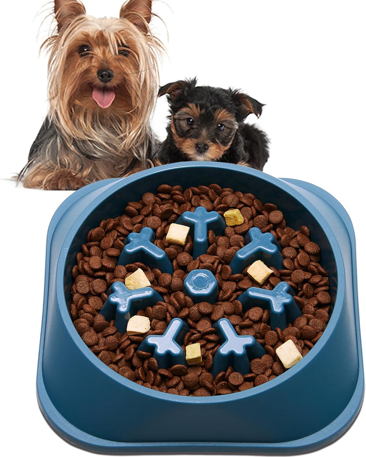 Vealind Slow Feeder Dog Bowls with Maze Pet Puppy, Snowflake Slow Eating Dog Bow...