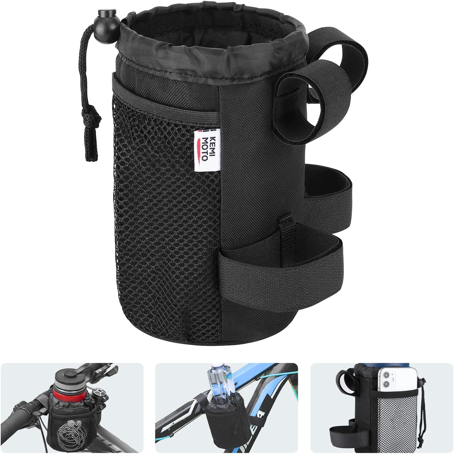 KEMIMOTO Bike Cup Holder, 6.8 Inch Bike Water Bottle Holder, Bicycle Handlebar D...
