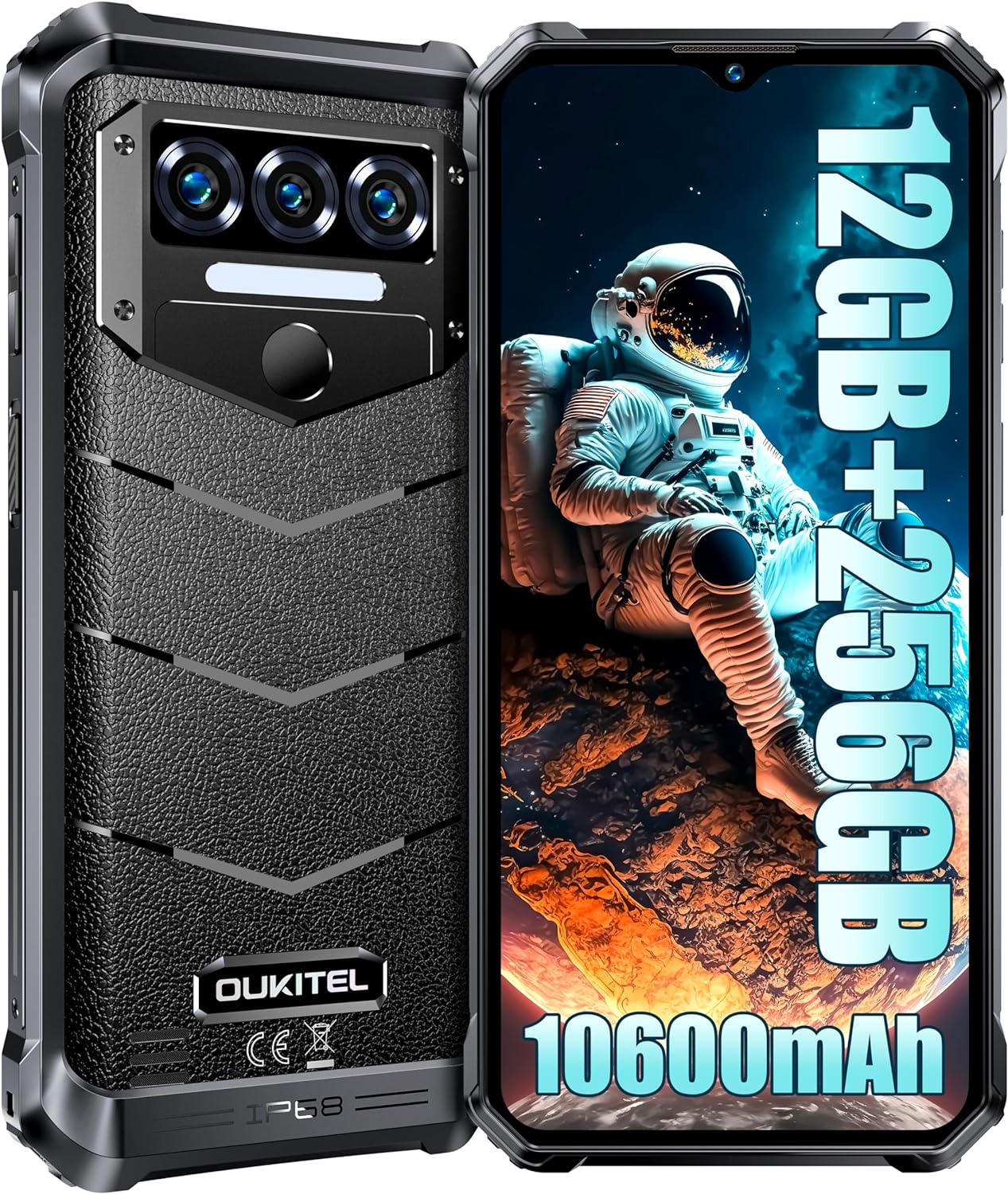 OUKITEL WP38 Rugged Smartphone 2024-12GB+256GB/1TB Expansion 10600mAh Octa-Core...
