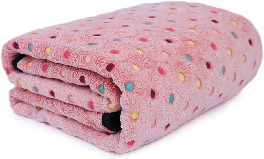 PAWZ Road Pet Dog Blanket Fluffy Fleece Fabric Soft and Cute Warm Dot Print Blan...
