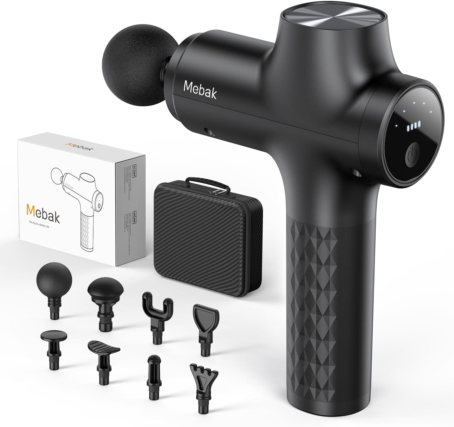 Mebak Chic Massage Gun Deep Tissue, Muscle Percussion Massager with 8 Massage He...