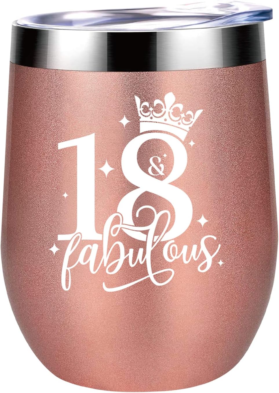 HDCooL 18th Birthday Gifts for Girls, 12oz Stainless Steel Wine Tumbler, Reusabl...
