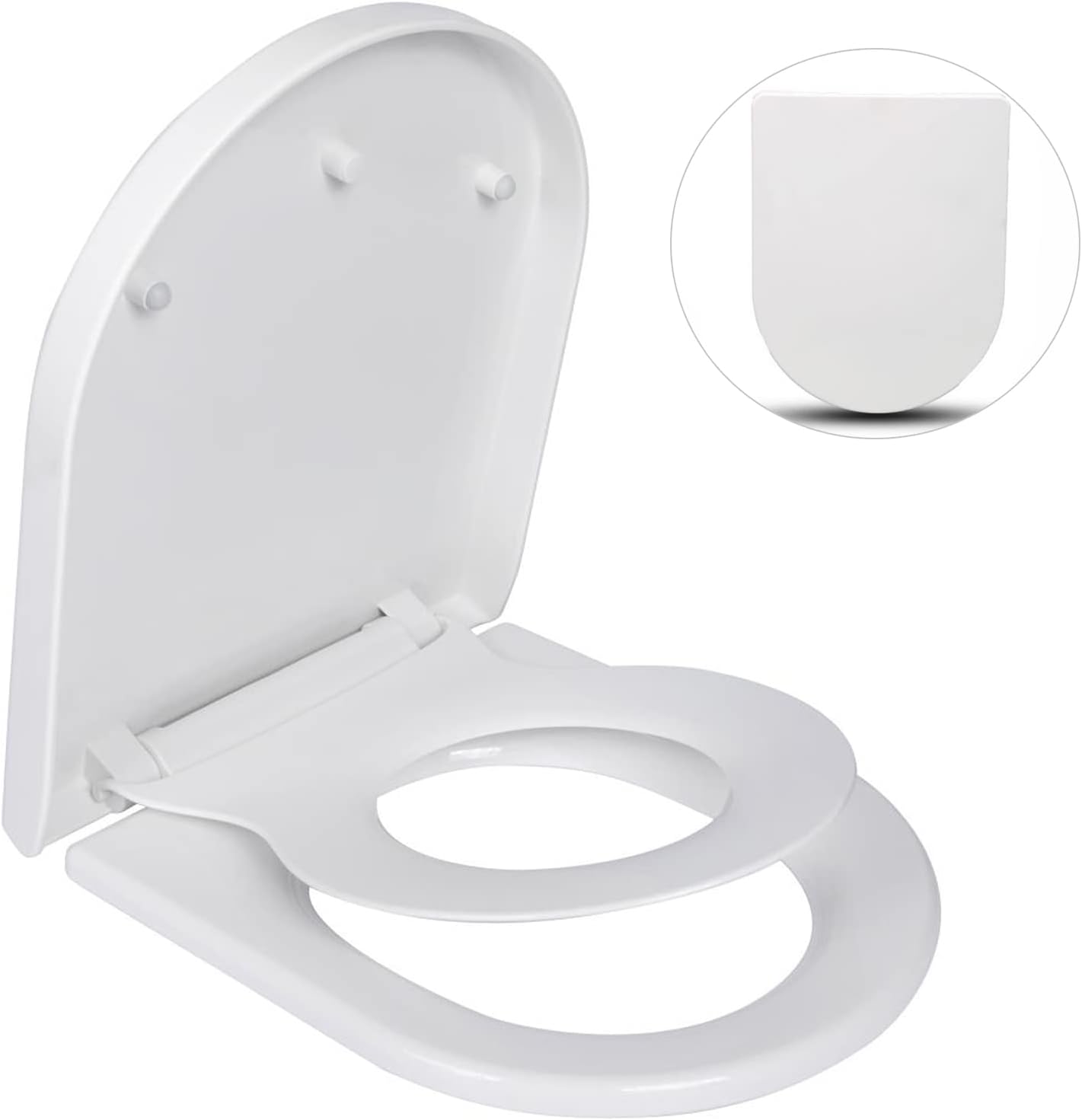 Anmas Power D Shape Toilet Seat - Family Toilet Seat with Child Seat Built-in, P...