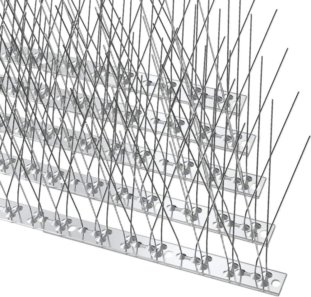 wohohoho Bird Spikes for Pigeons with Stainless Steel Base, 1.25M (4.1ft) Pigeon...