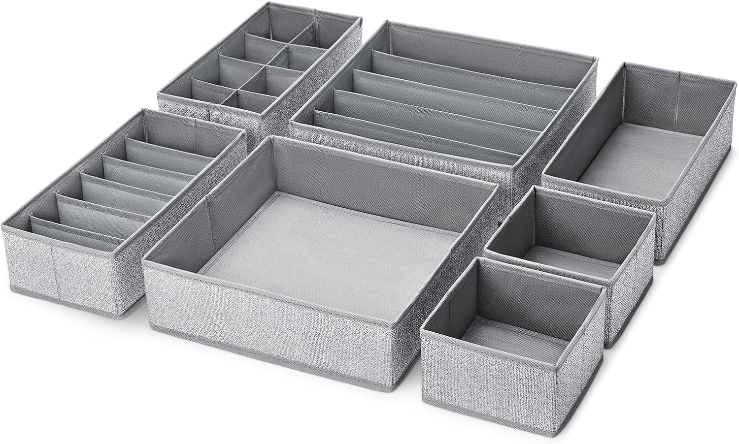 Easortm 7 Pack Drawer Organisers Wardrobe Storage Organiser Foldable Drawer Divi...
