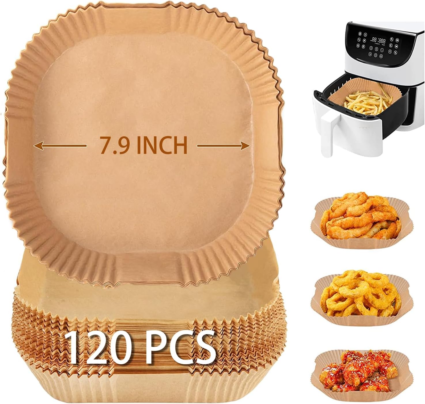 Air Fryer Disposable Paper Liners Non-Stick Waterp...