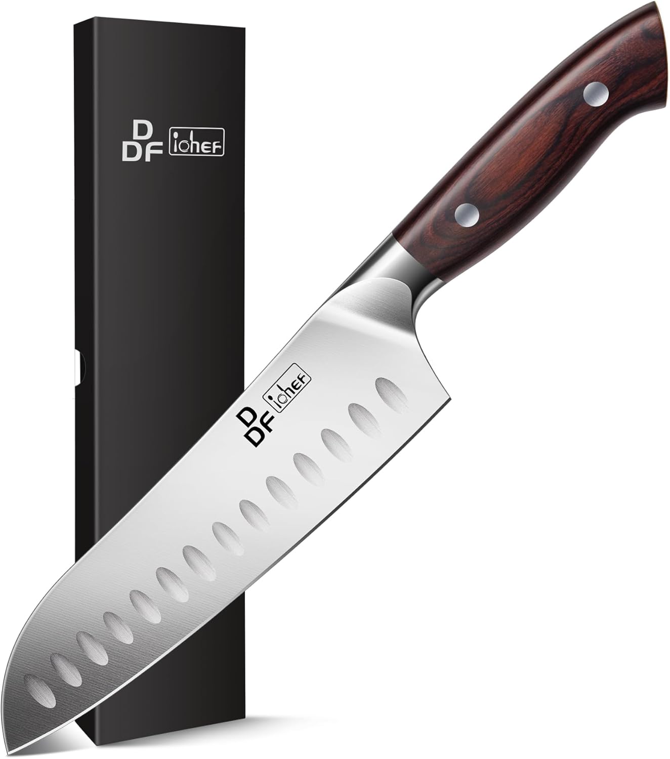 DDF iohEF Kitchen Knife 7 inch Chef Knife Professinal Santoku Knife, Japanese St...
