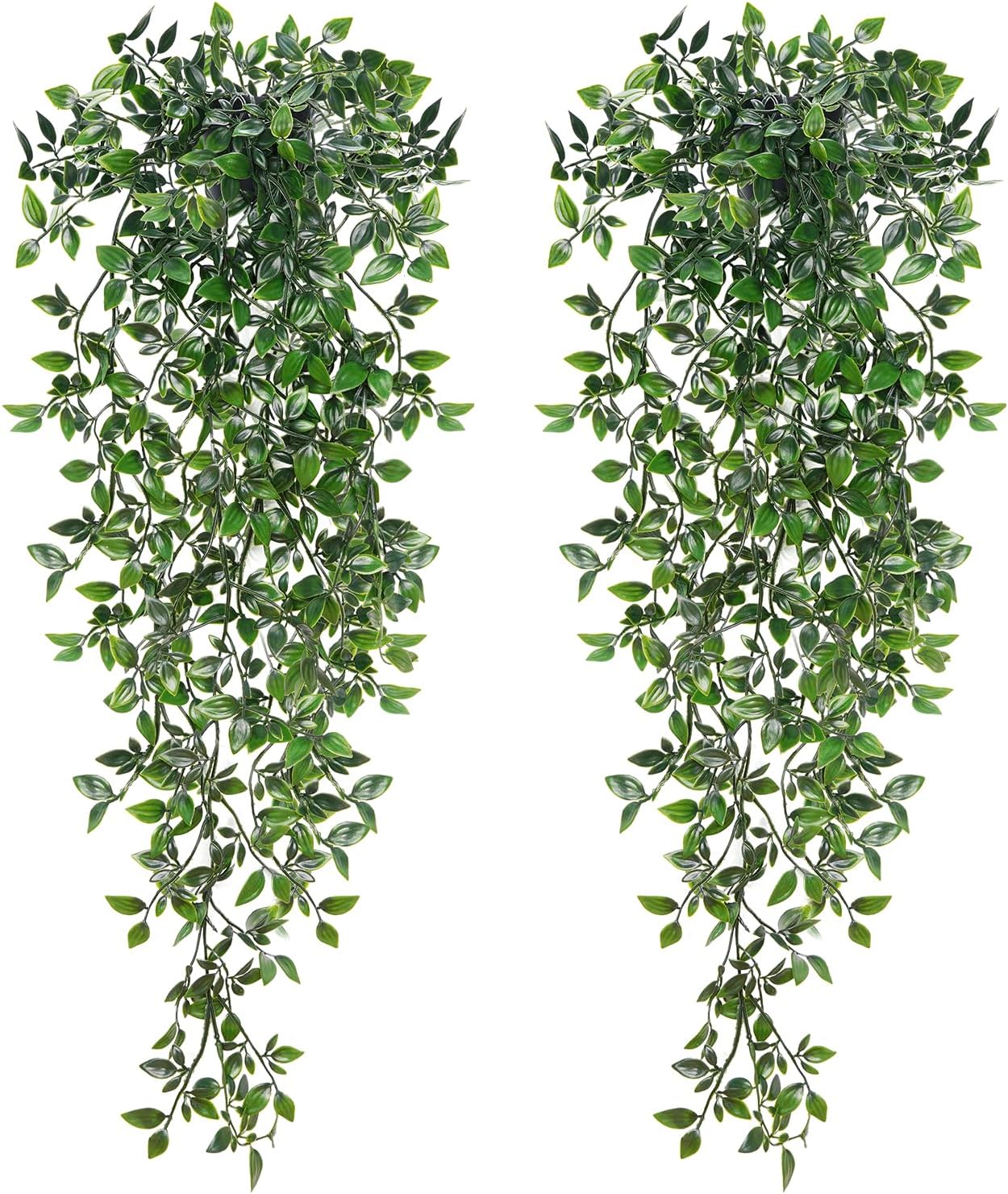 BLEUM CADE Fake Hanging Plants, 2pcs Artificial Hanging Potted Plant, Faux Manda...