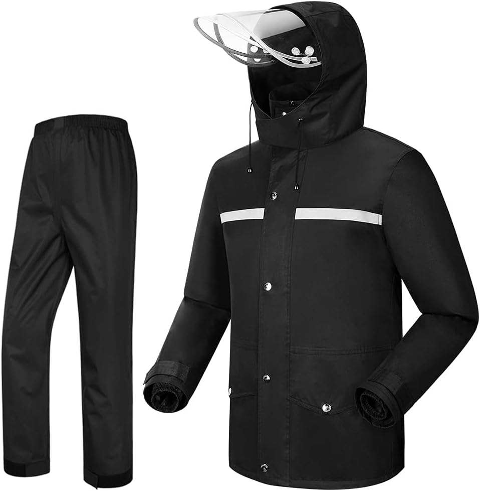 iCreek Rain Suit Waterproof Jacket and Trouser Suit Raincoat for Men and Women O...