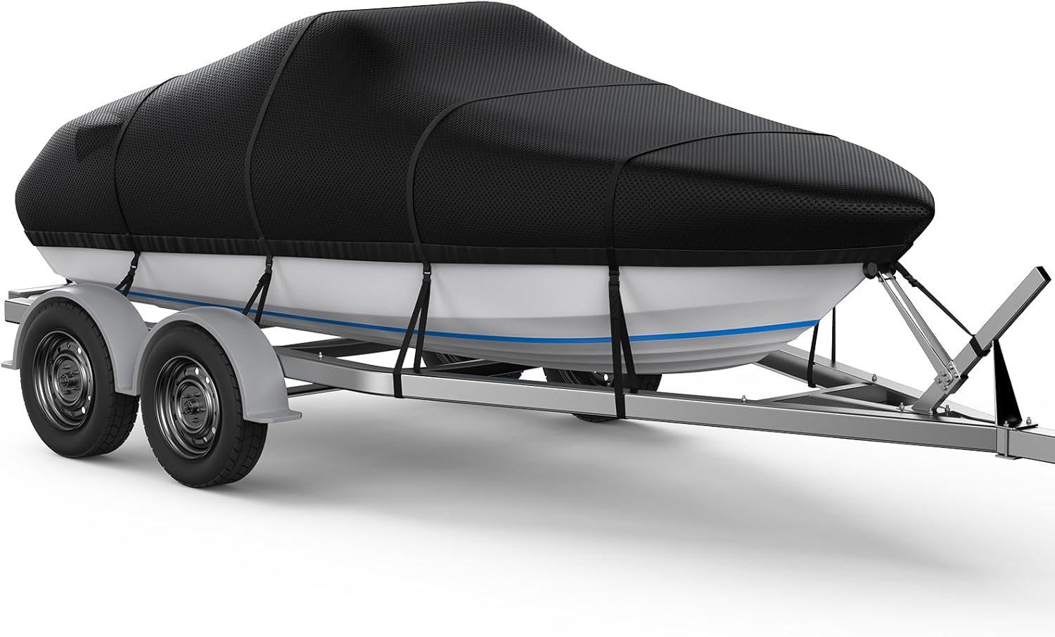 RVMasking 1200D Full Heavy Duty Boat Cover, 17-19ft Waterproof Trailerable Heavy...