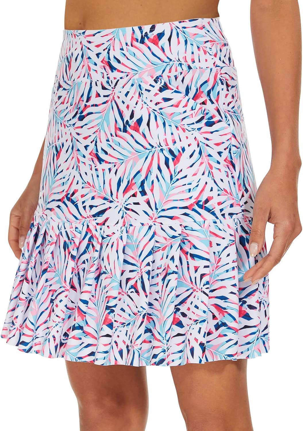 M MOTEEPI 19" Golf Skirts for Women Knee Length Ruffle Hem Skirt Tennis Skirt At...