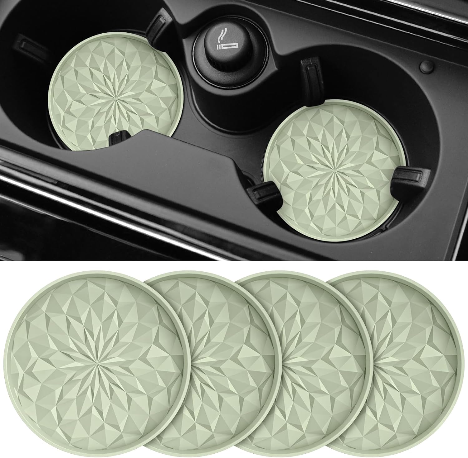 ME.FAN Car Cup Coaster [4 Pack] Silicone Car Coasters/Cup Mats - 2.75In Universa...
