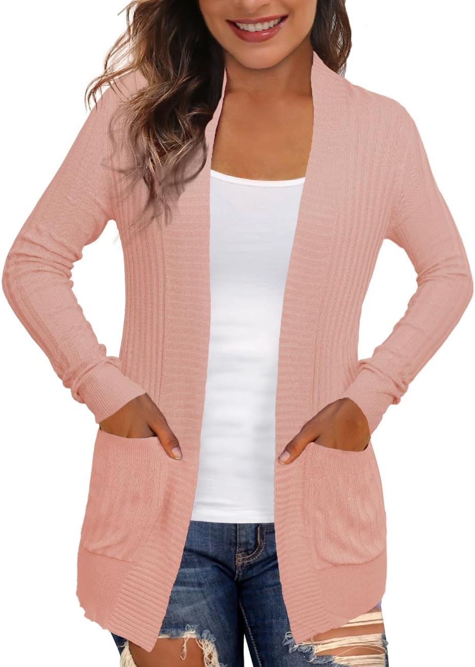 REDHOTYPE Women's Cardigans with Pockets Casual Lightweight Open Front Cardigan...