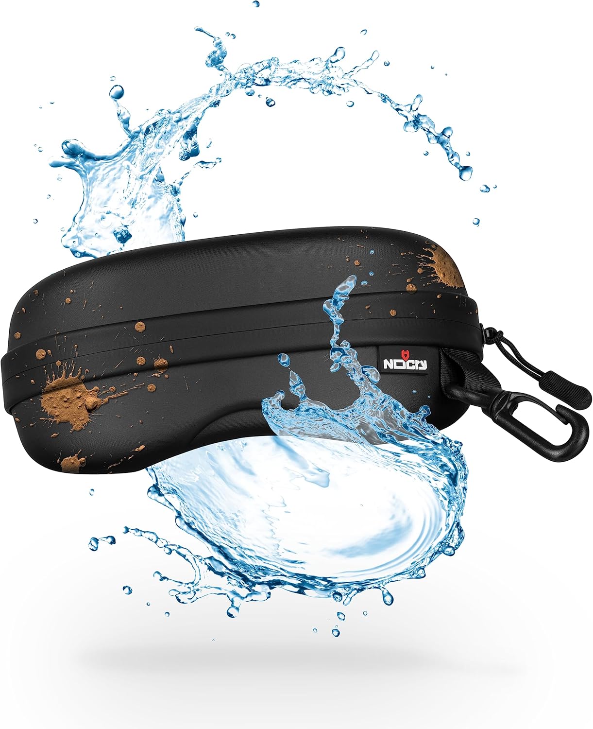 NoCry Water Resistant Safety Glasses Case with Clip - Heavy Duty Semi Hard Sungl...
