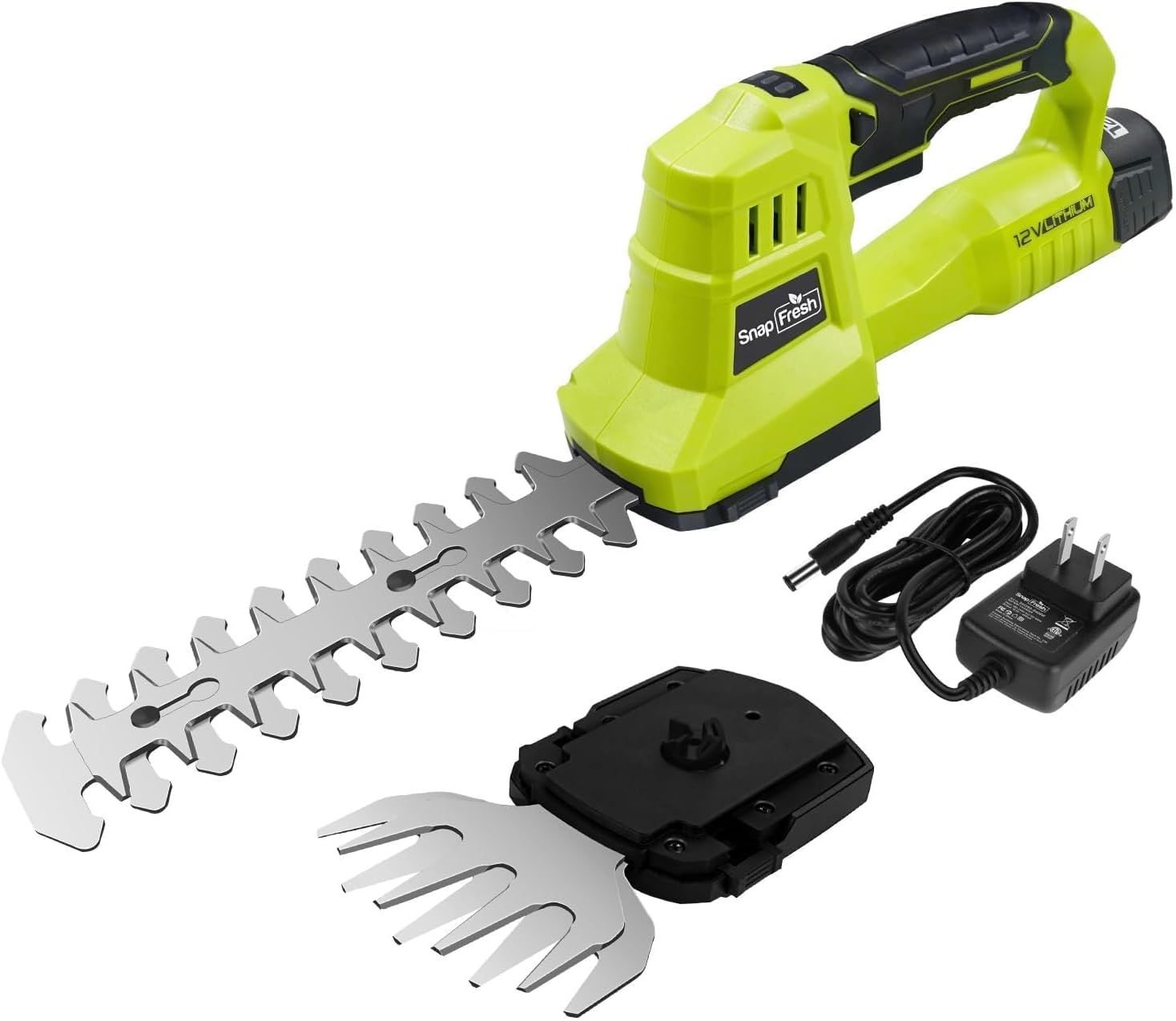 SnapFresh 12V Cordless Grass Shears - 2-in-1 Cordless Hedge Trimmer Handheld Gra...