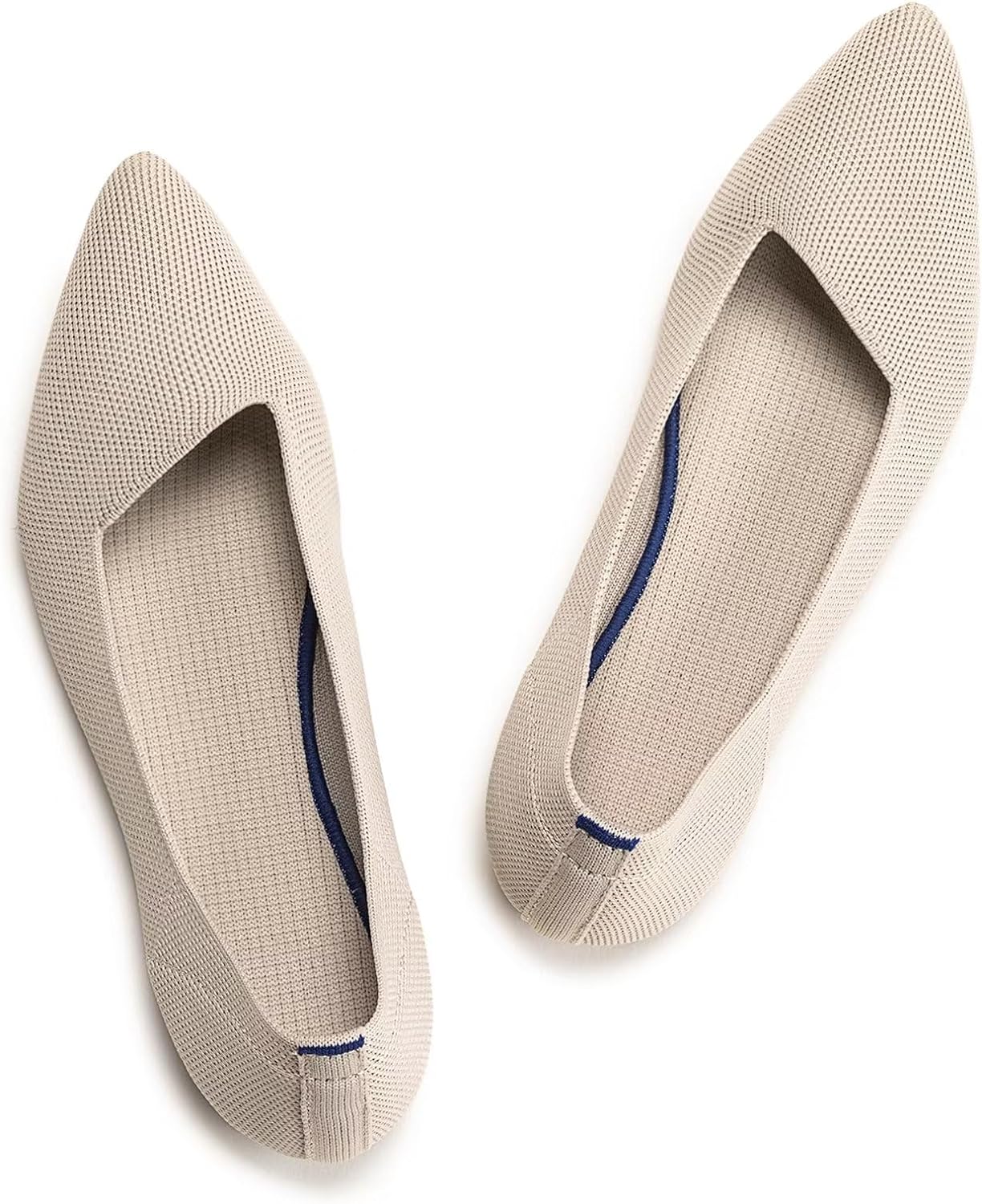 Frank Mully Womens Pointed Toe Flats Knit Dress Shoes Comfort Women Shoes Slip O...