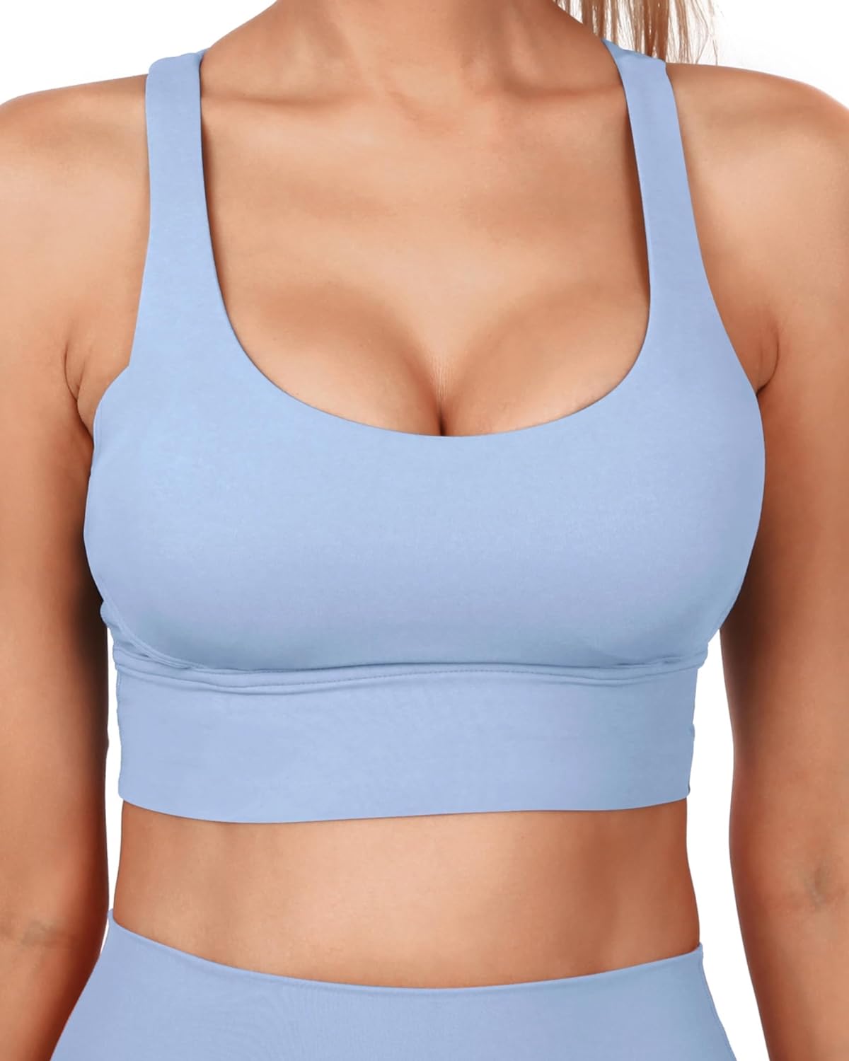 Grace Form Strappy Sports Bra for Women Padded Push Up Sports Bra Athletic Runni...