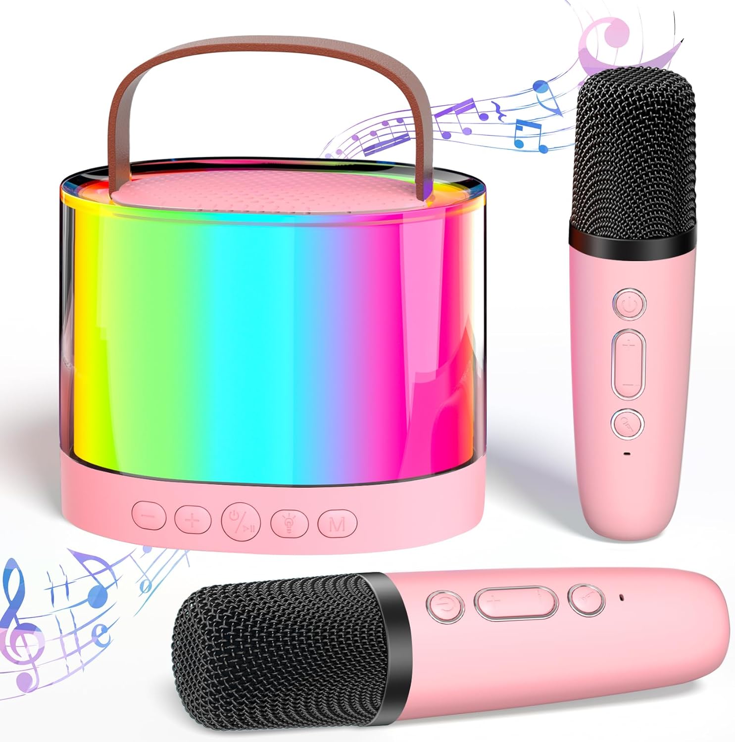 Mini Karaoke Machine for Kids Adults,2024 New Portable Bluetooth Speaker with 2...