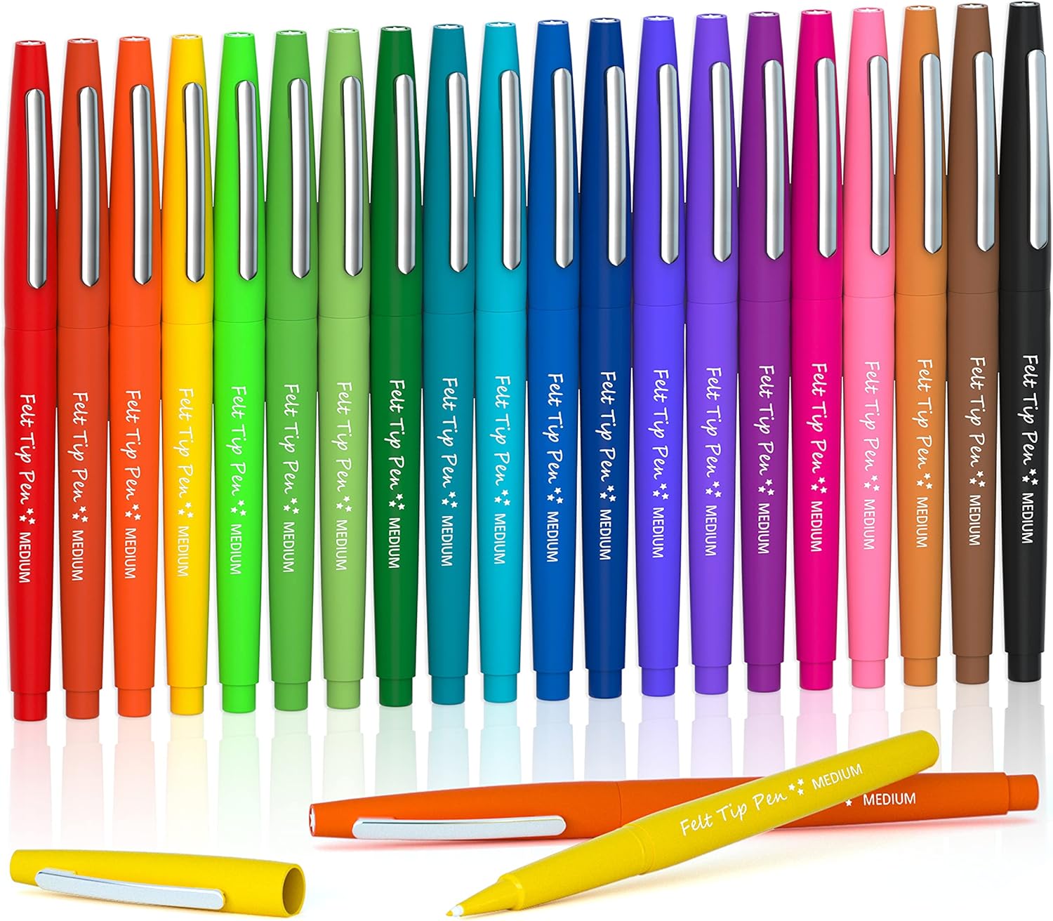 Lelix 20 Colors Felt Tip Pens, Medium Point Assort...