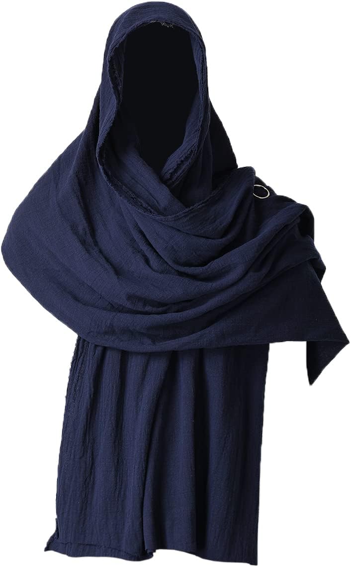 GRACEART Post Apocalyptic Shawl Scarf Shaman Cowl Medieval Costume Sash 03-navy...