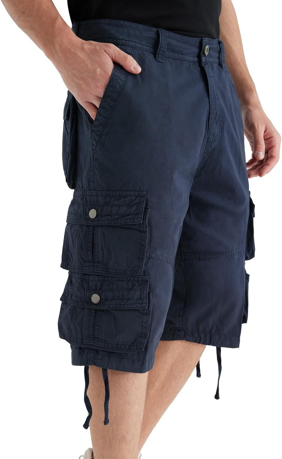Mens Cargo Shorts Long Capri Below The Knee Shorts 3/4 Relaxed Fit Long Shorts w...