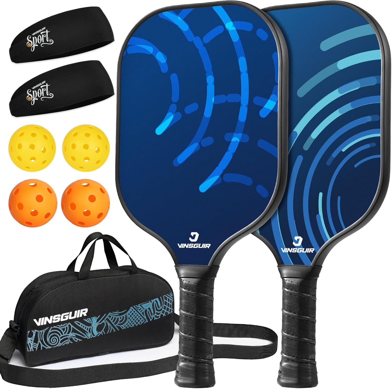VINSGUIR Pickleball Paddles, USAPA Approved Composite Pickleball Set of 2, Pickl...