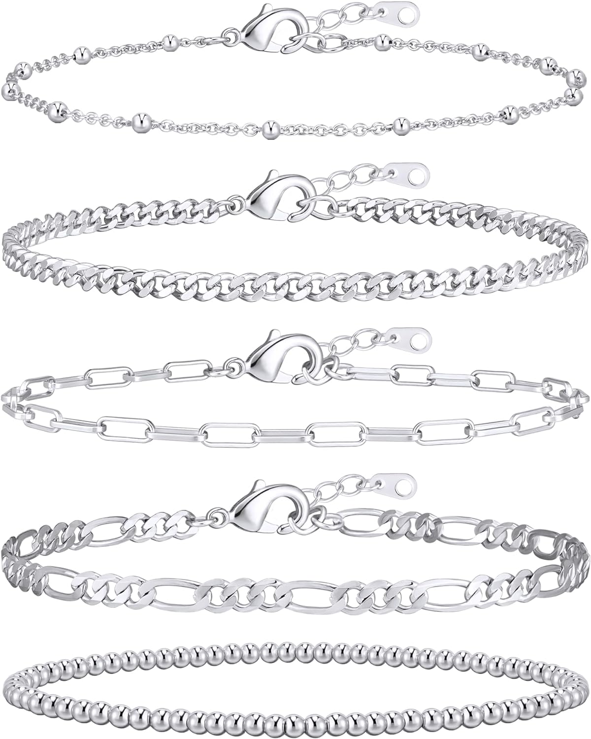 adoyi Gold Bracelets for Women, 14K Gold Plated Bracelet Stack Set Adjustable St...