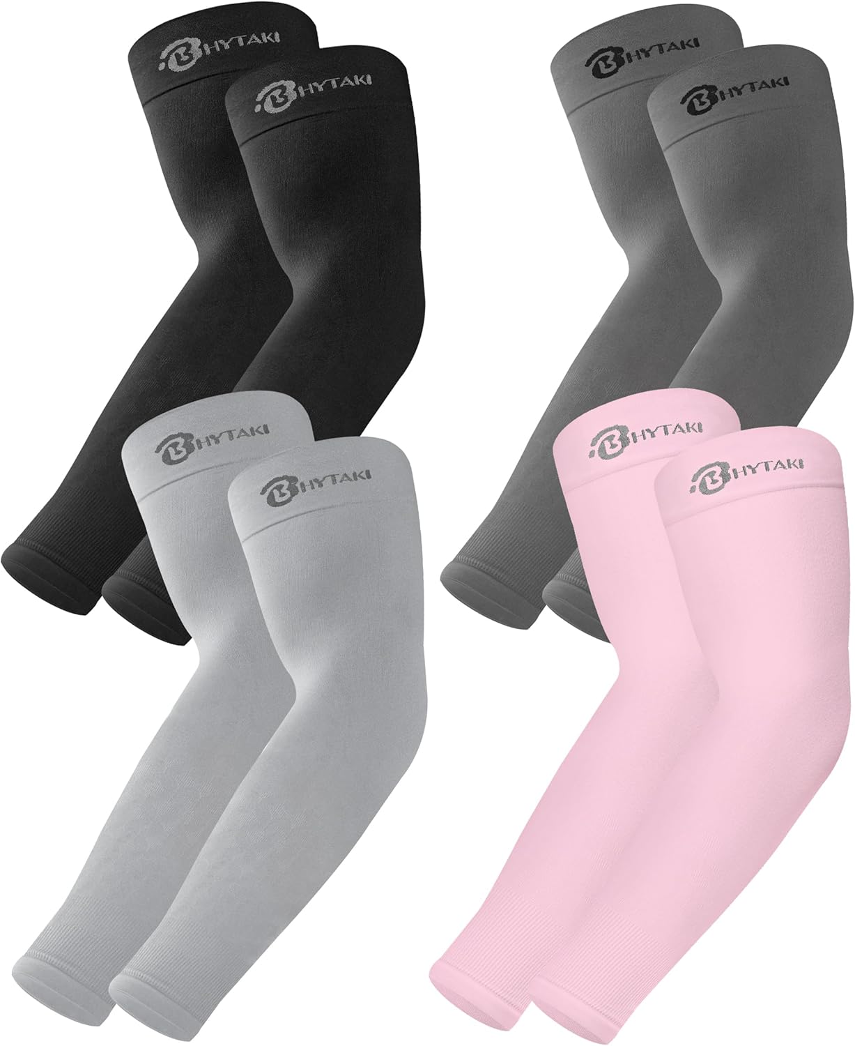 BHYTAKI 6 Pairs UV Sun Protection Arm Sleeves, UPF 50 Sports Cooling Arm Compres...