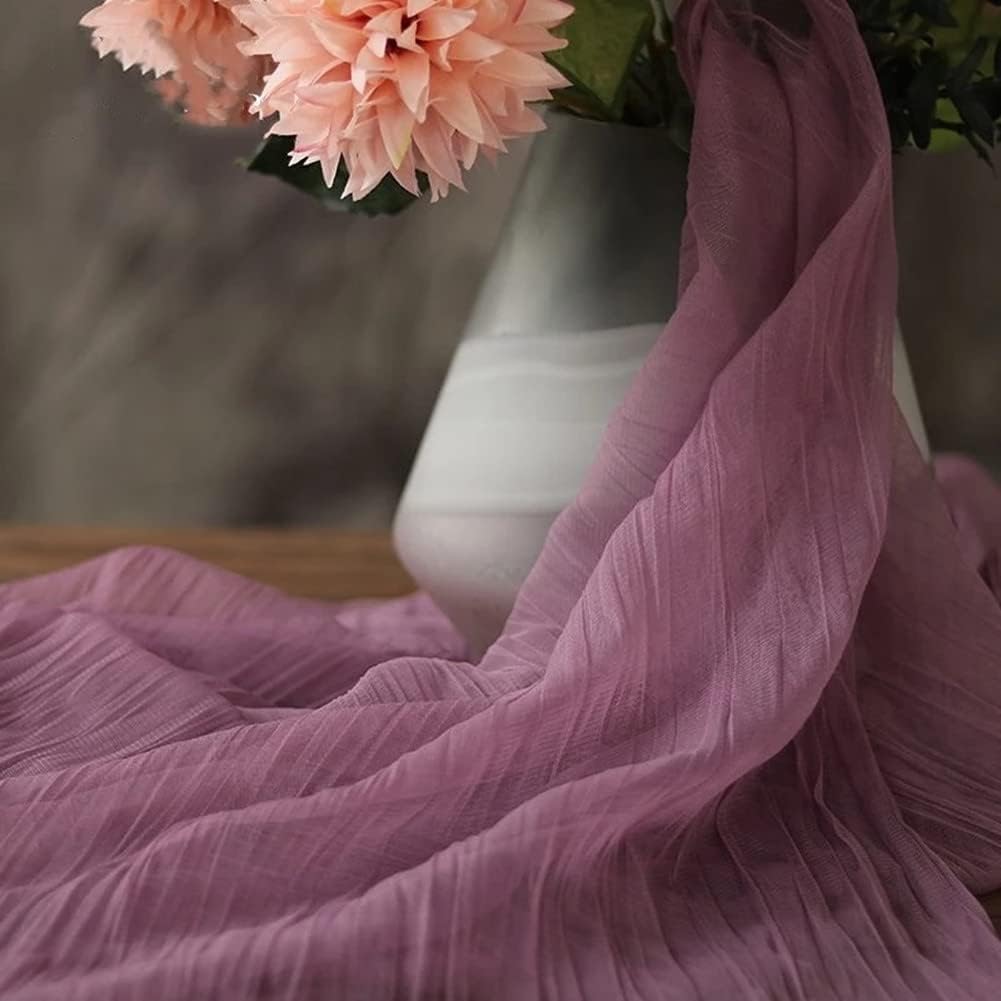 Grape Cheesecloth Table Runner 10Ft Rustic Gauze Tablecloth 38x120 Inches Boho B...