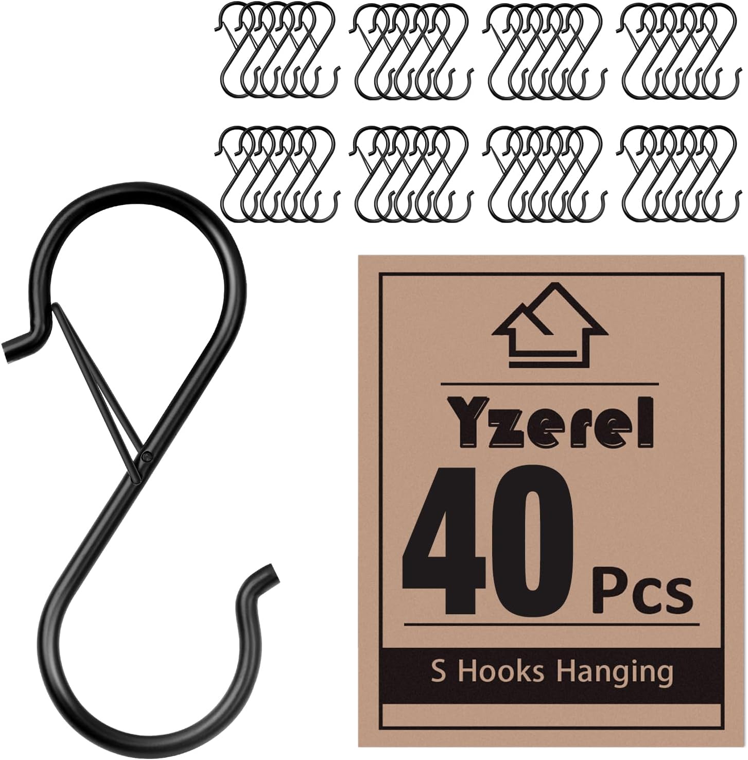 40pcs S Hooks Hanging Safety Buckle - 3.5 inch Heavy Duty S Hooks,Hanging Plants...