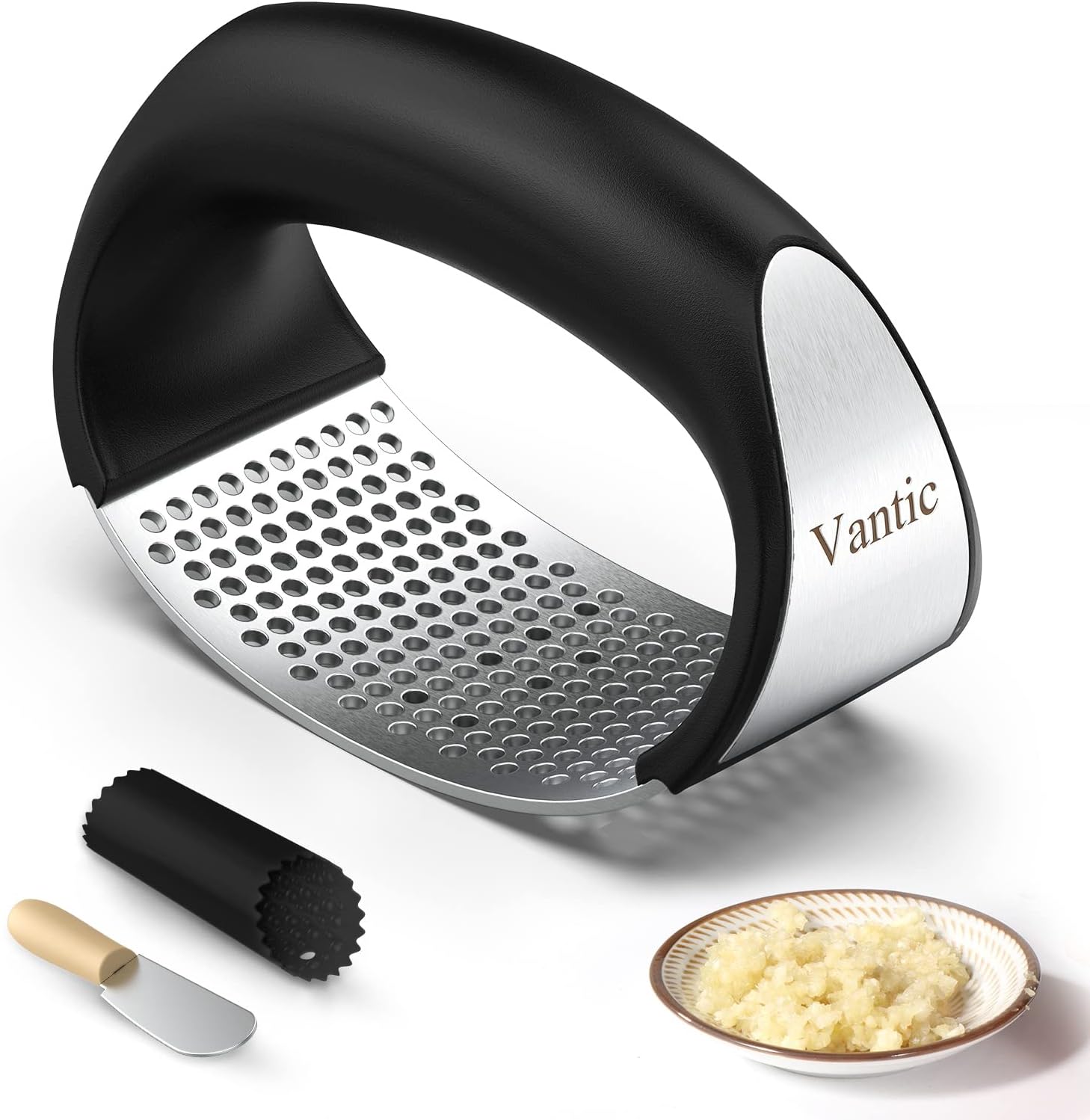 Vantic Garlic Press Rocker - Stainless Steel Garlic Mincer Garlic Crusher, New I...