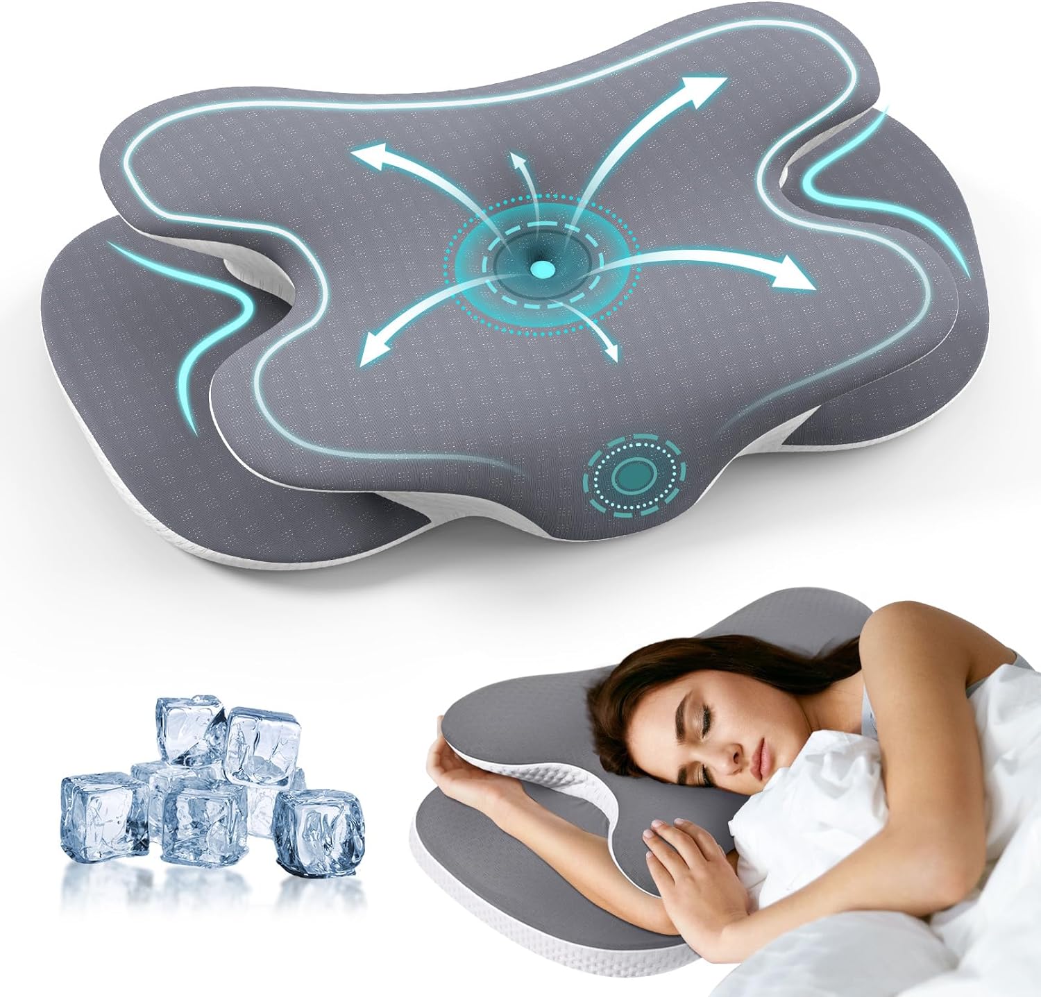 JINXIA Cervical Neck Pillows for Neck and Shoulder Pain Relief, Odorless Memory...