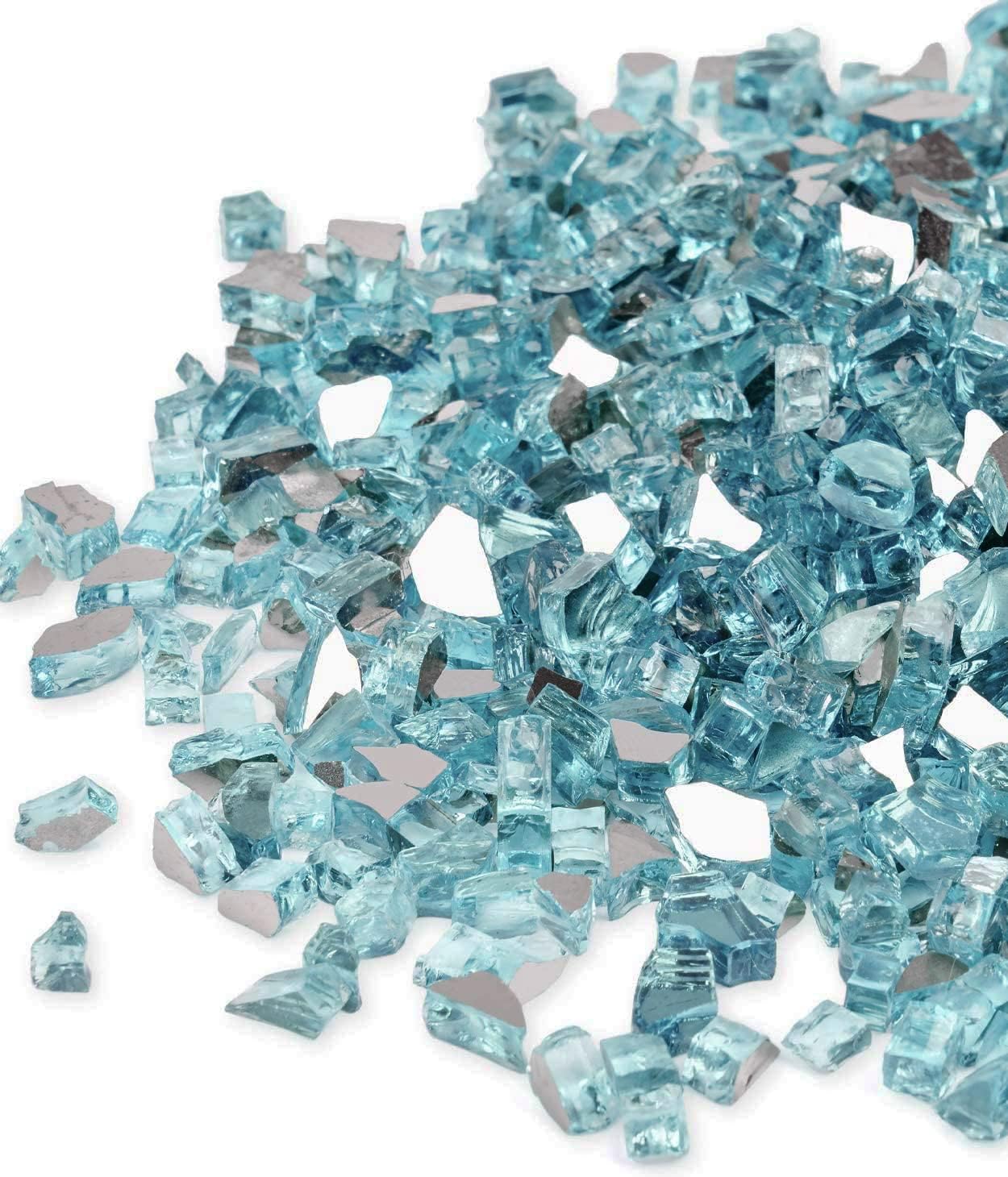 GASPRO 10 lbs Fire Glass for Propane Fire Pit, 1/2-Inch Reflective Fireplace Gla...