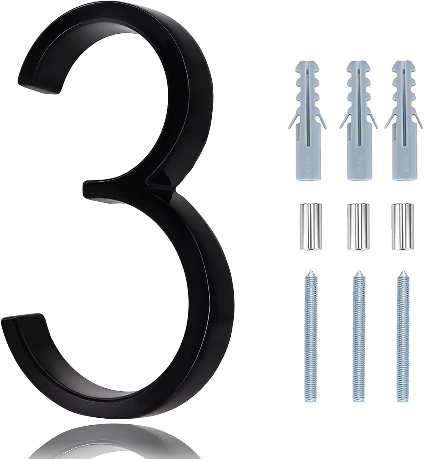 House Numbers For Outside Modern - 5 Inch Floating House Numbers With Nail Kit A...