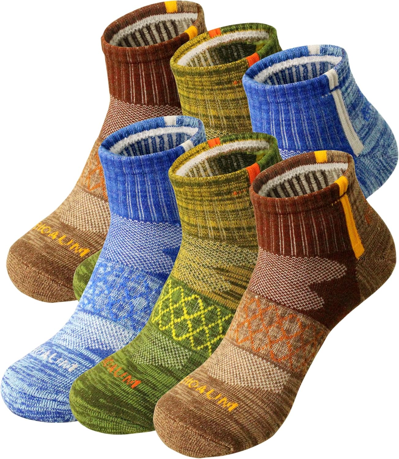 BIOAUM Men's Athletic Socks Size 10-13 - 6 Pairs Cotton Cushioned Quarter Socks...
