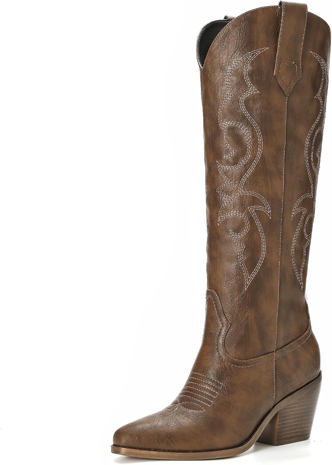 White Cowboy Boots for Women - Wide Calf Rhinestone Cowgirl Boots, Women Knee Hi...