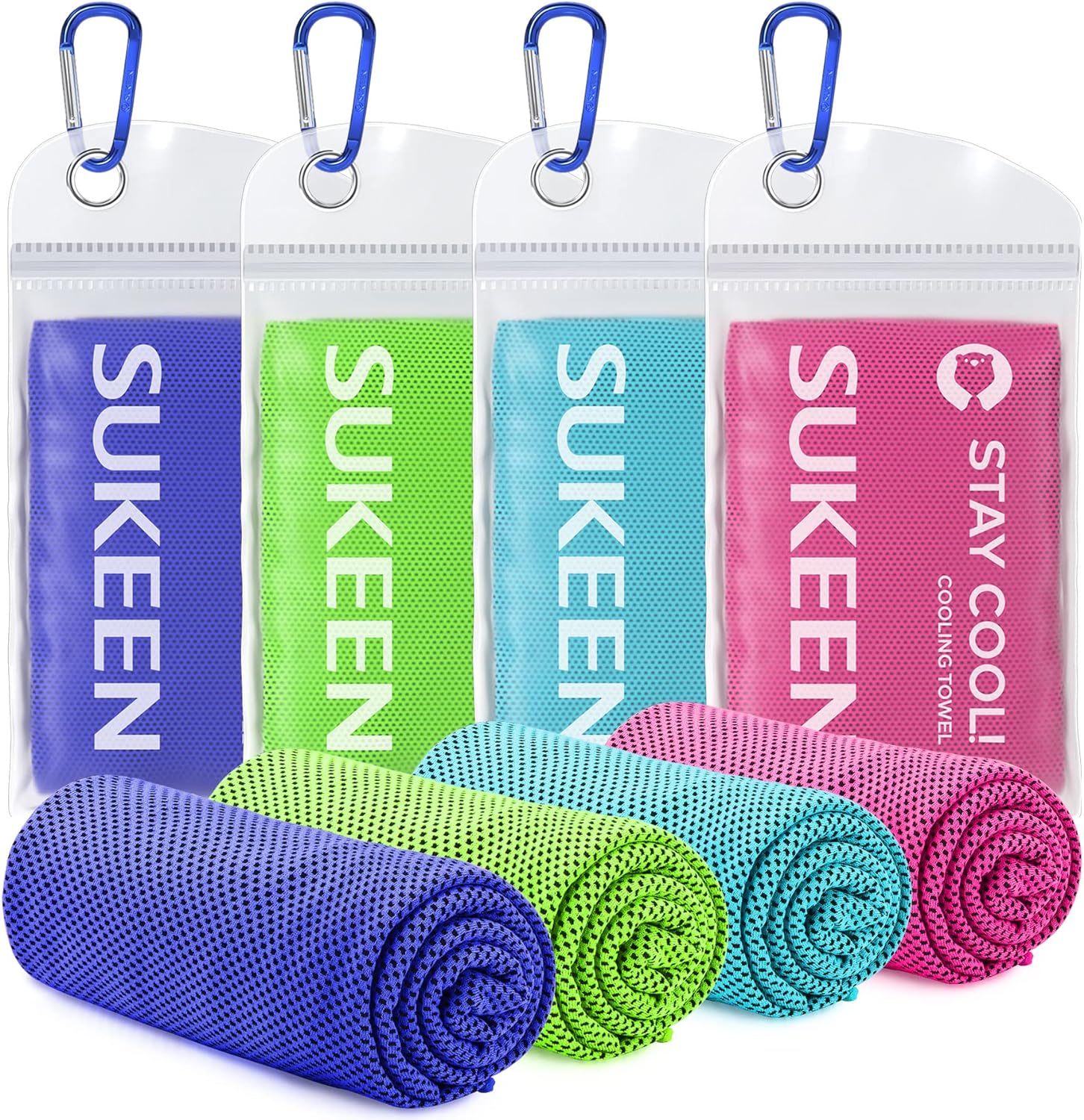 Sukeen [4 Pack] Cooling Towel (40"x12"),Ice Towel,Soft Breathable Chilly Towel,M...