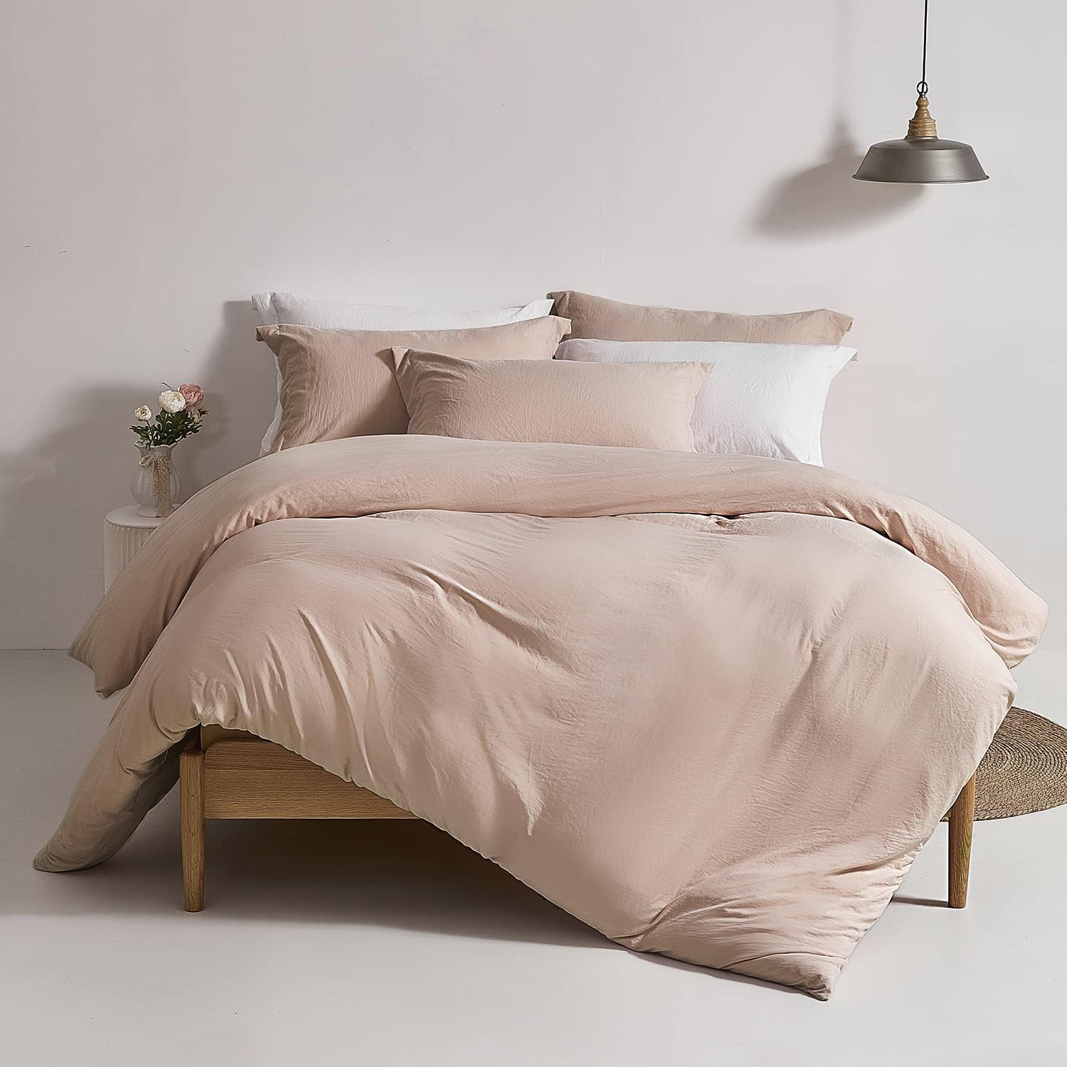MILDLY Super Soft Duvet Cover - 100% Washed Microfiber Rugby Tan Comforter Cover...