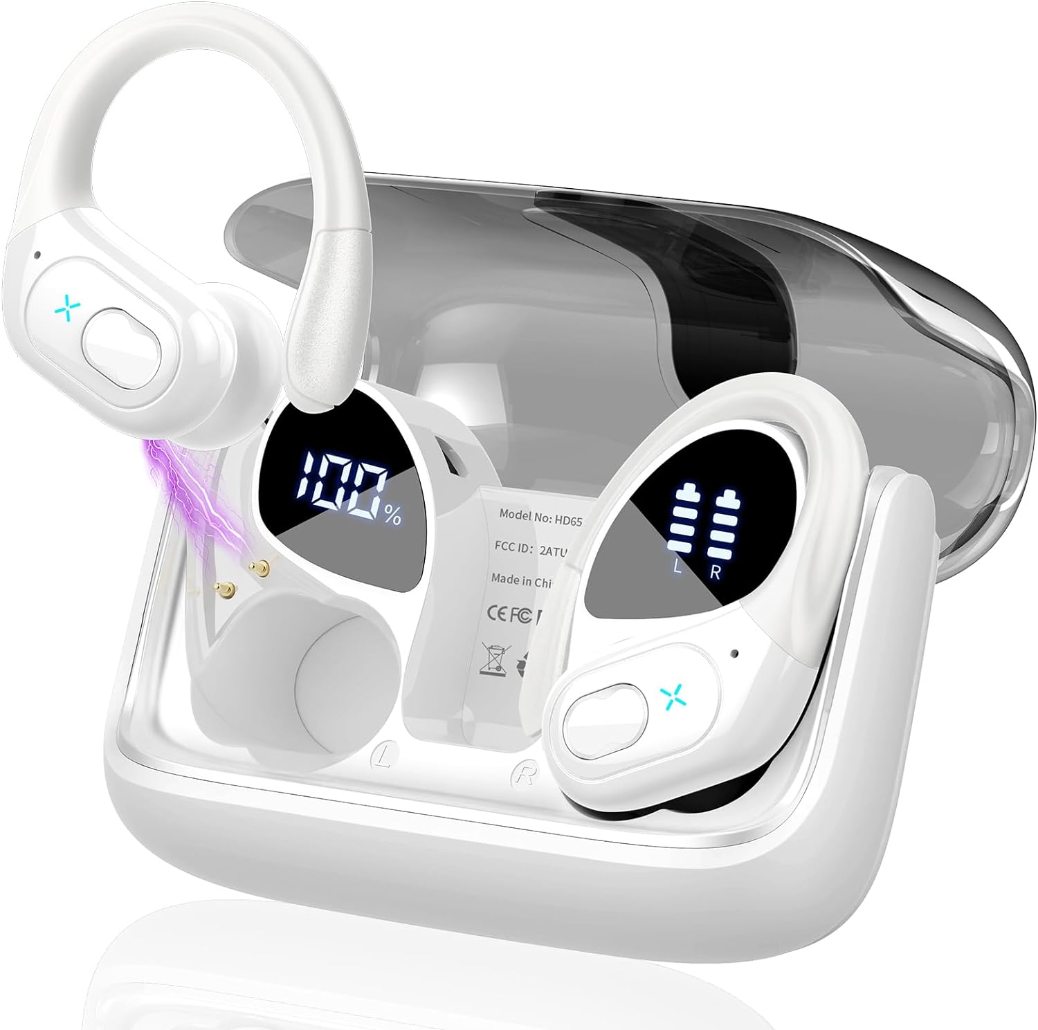 Wireless Earbuds 75hrs Bluetooth 5.3 Headphone Sport, 2024 Bluetooth Earbuds Ste...