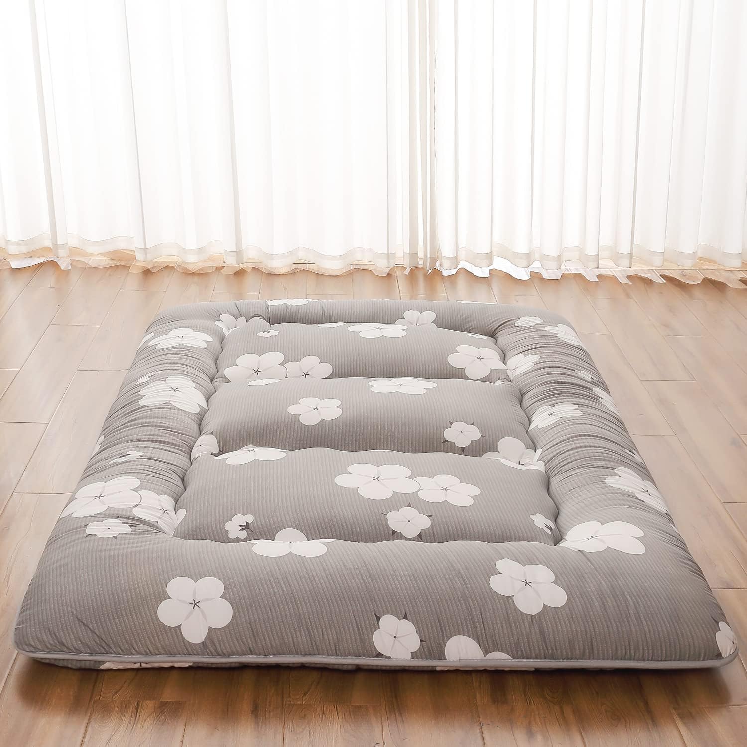 Japanese Floor Mattress, Futon Mattress with Portable Storage Bag, Roll Up Mattr...