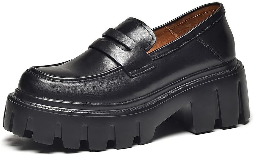 Beautoday Womens Platform Loafers, Chunky Loafers for Women, Chunky Heel Lug Sol...