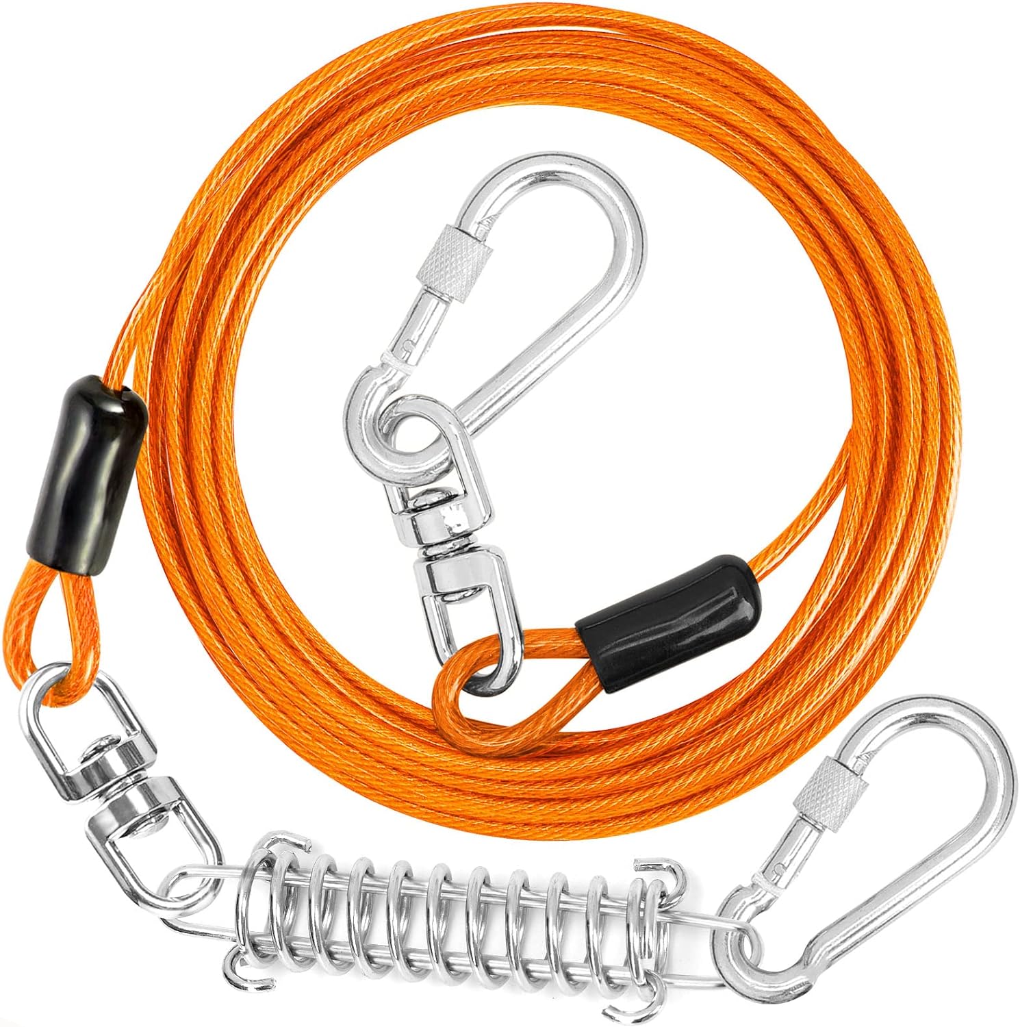 jenico Dog Tie Out Cable, 10/15/20/30/40/50/70/100/150FT Dog Runner Cable with S...