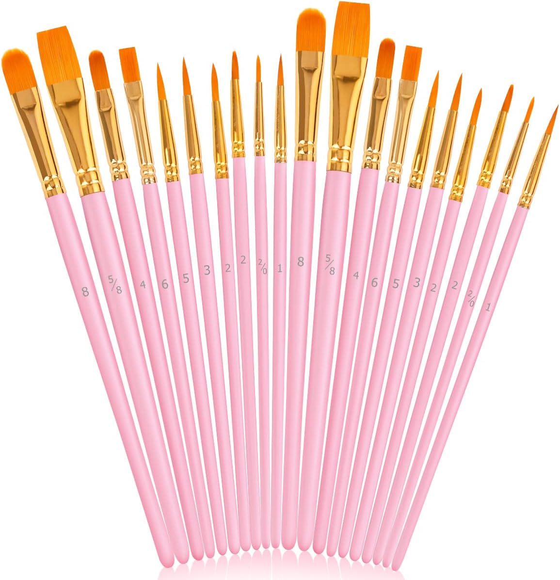 Soucolor Acrylic Paint Brushes Set, Round Pointed Tip Artist Paintbrushes for Ac...