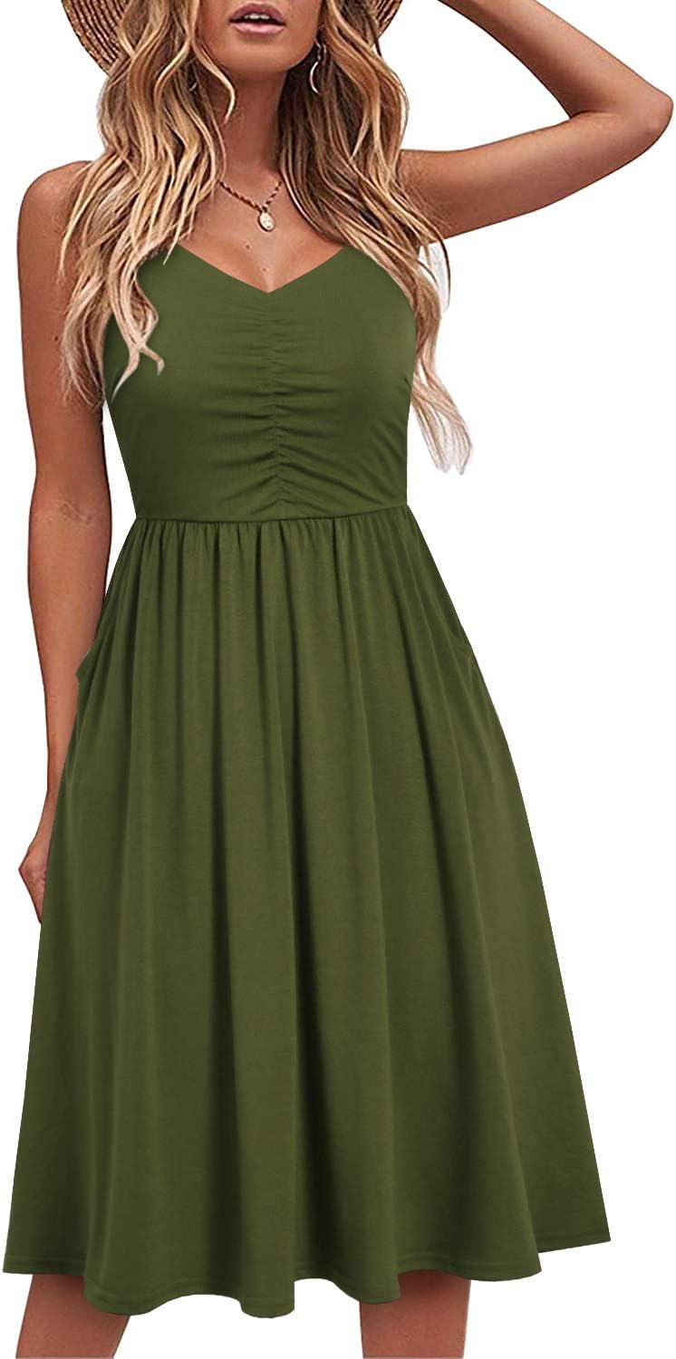 YATHON Casual Dresses for Women Sleeveless Cotton Summer Beach Dress A Line Spag...