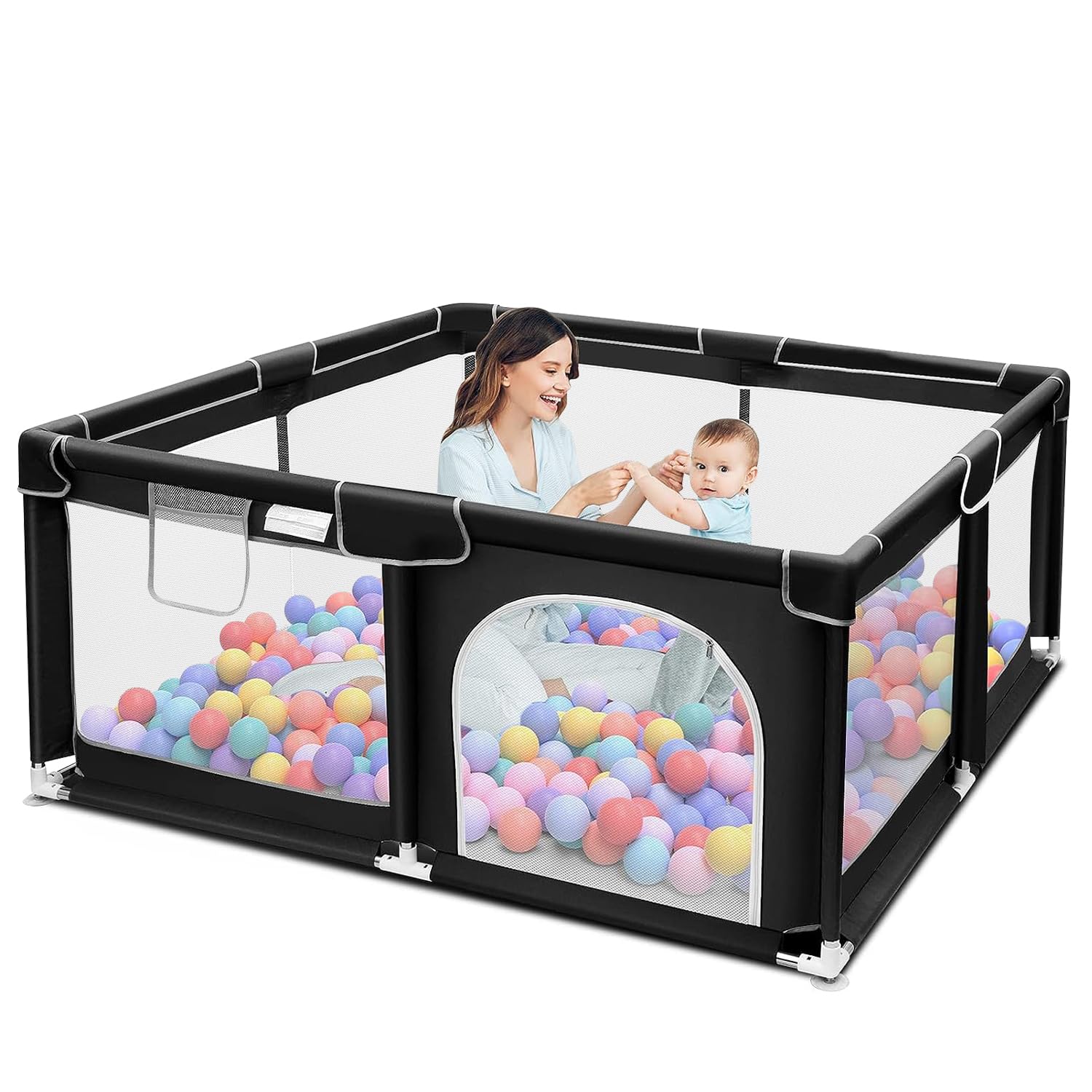 Suposeu Baby Playpen, Sturdy and Safety Playard wi...