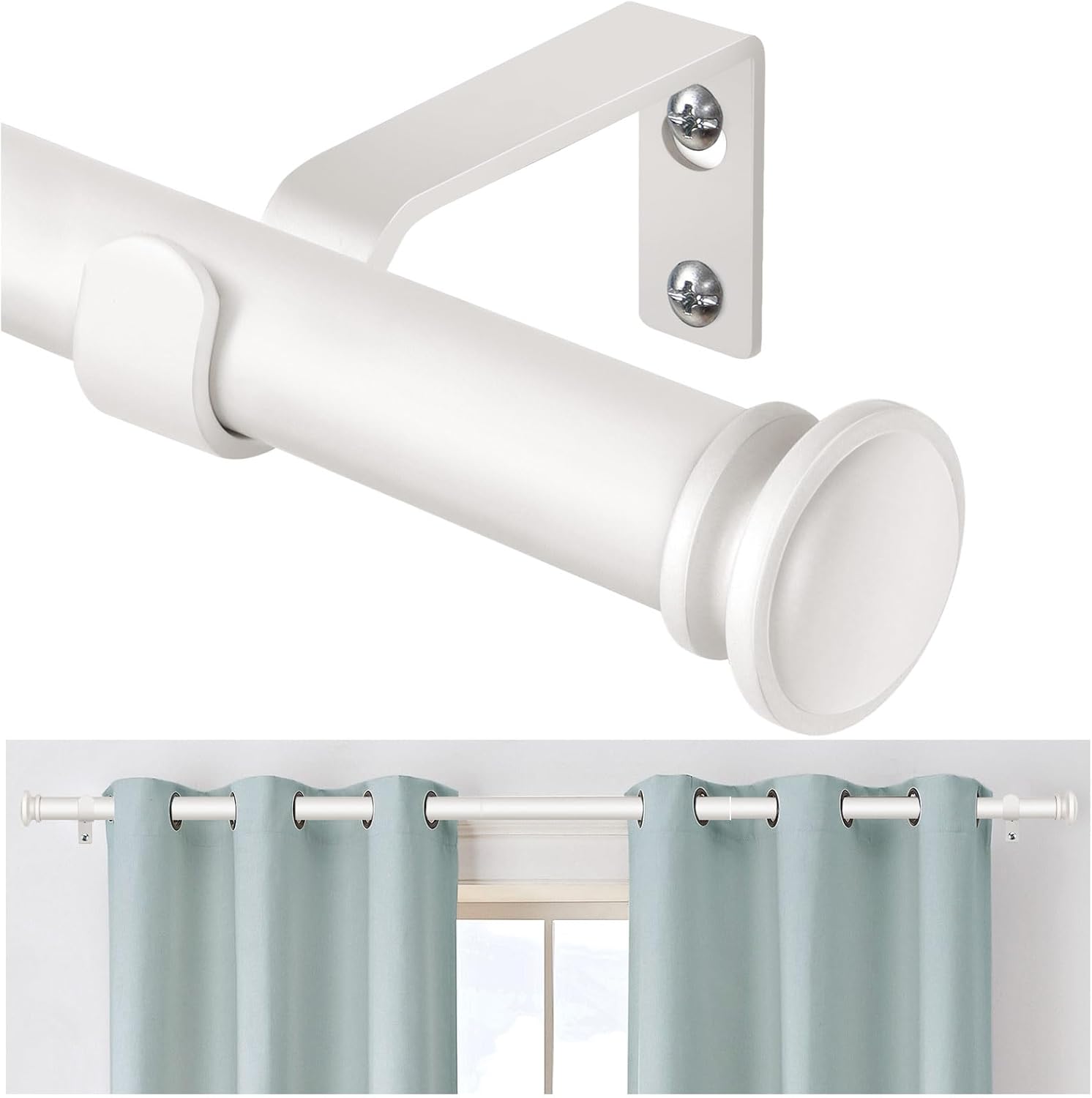 TONIAL Curtain Rod 32 to 144 Inch, Telescoping Splicing 3/4 Drapery Rods for Win...