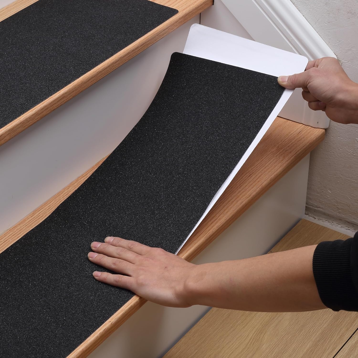 MBIGM 8-Pack Non-Slip Outdoor Stair Treads - Anti Slip 8" X 30" Grip Tape Adhesi...