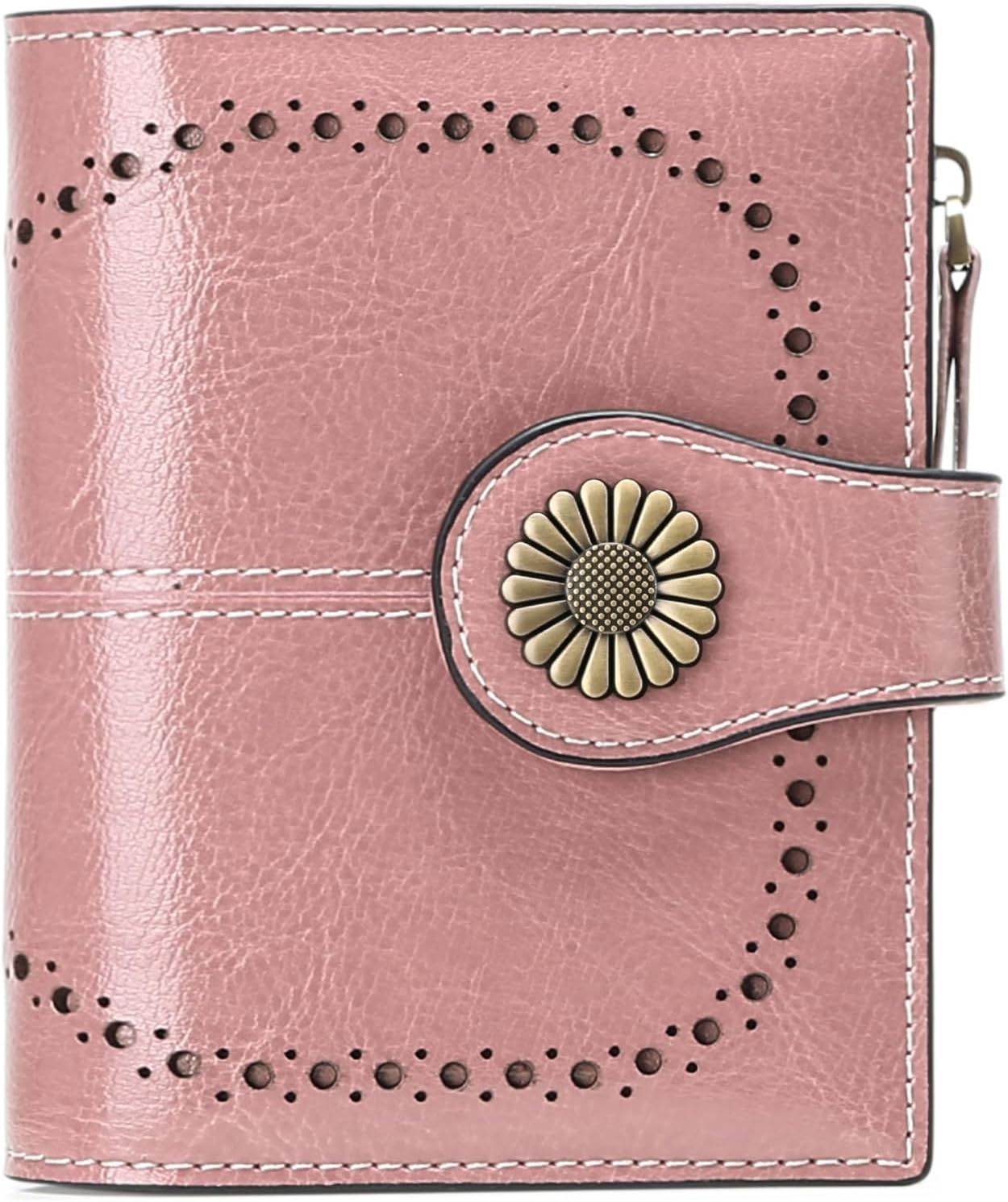SENDEFN Small Womens Wallet Leather Bifold Card Holder RFID Blocking with Zipper...